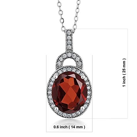 Red Garnet 925 Sterling Silver Pendant Necklace 560 Ct Oval Gemstone