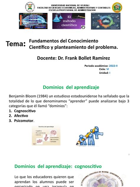 Fundamentos Del Conocimiento Científico Y Planteamiento Del Problema Docente Dr Frank Bollet