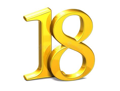 18 Eighteen Gold Golden Number Numeral Digit Logo Icon Design Stock ...