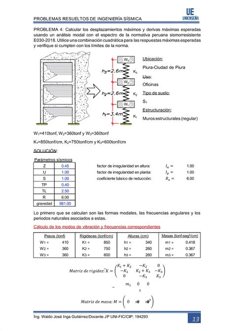 Pdf Problemas Resueltos De Ingenieria Sismica 2 Compress IIng Waldo