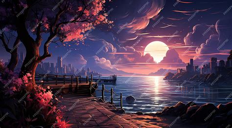 Premium Photo | Cell Shaded Amazing Anime Scenery Wallpaper Vector