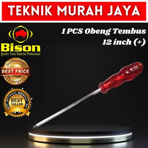 Jual Bison Obeng Ketok Tembus Merah Plus Screwdriver Inch