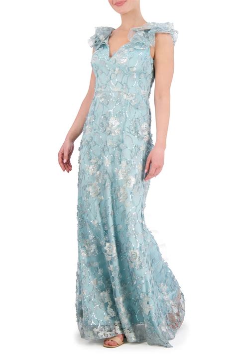 Eliza J Embellished Floral Appliqué Mermaid Gown Nordstrom