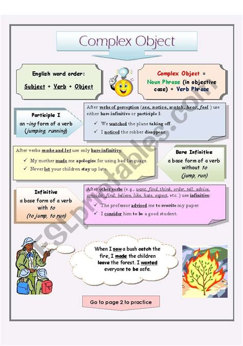 Complex Object Page 1 Esl Worksheet By Volga