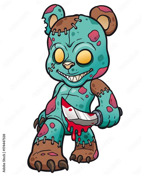 Vector illustration of Cartoon Evil teddy bear Stock Vector | Adobe Stock