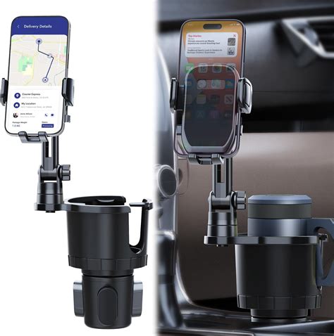 Amazon In Car Cup Holder Expander Adjustable Base With Phone