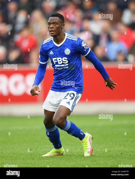 Leicester Citys Patson Daka During The Match At The Brentford