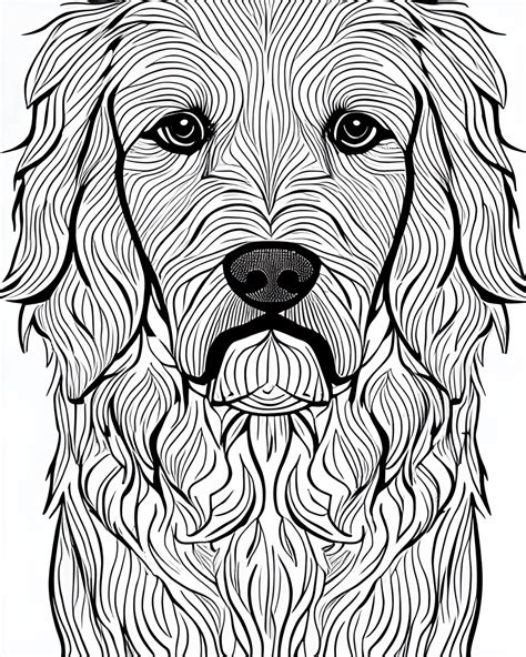 Coloriage Golden Retriever Creative Fabrica