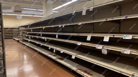 Premium Photo Empty Shelves In A Walmart Store Are Empty