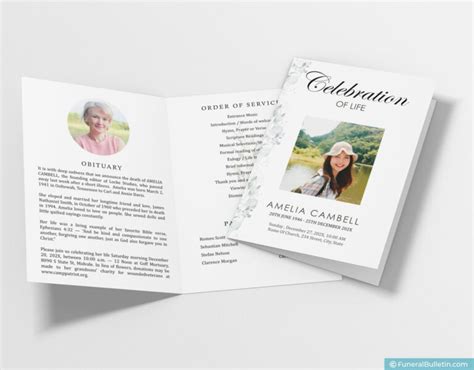 Download Funeral Pamphlet Template For A Beautiful Diy Funeral Brochure