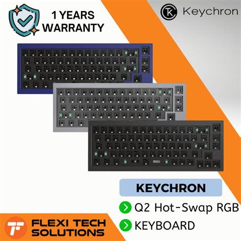 KEYCHRON Q Hot Swap RGB Barebone Mechanical Keyboard Navy Blue Space Grey Carbon Black