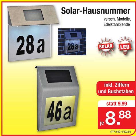 Solar Hausnummer Angebot Bei Zimmermann Prospekte De