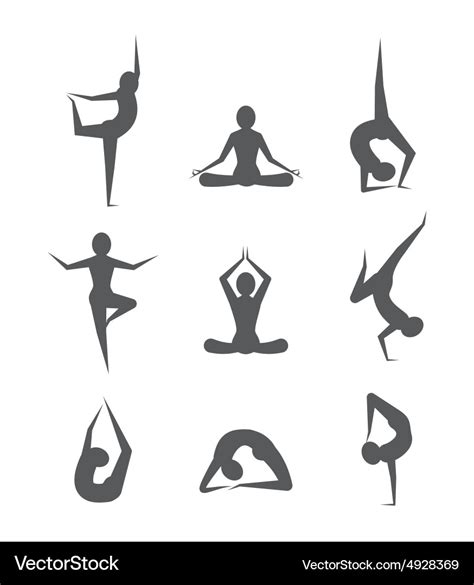 Yoga Poses Royalty Free Vector Image Vectorstock