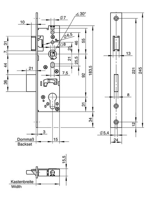 Wilka 1438 Zamek Wpuszczany 24 30 92 8 Stal Nierdzewna BM Okucia