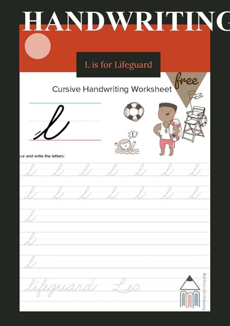 Lowercase Cursive L Worksheet | Lowercase cursive letters, Handwriting ...