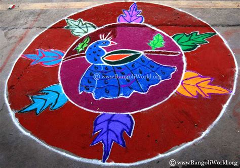 Pongal Peacock Rangoli16 Jan13