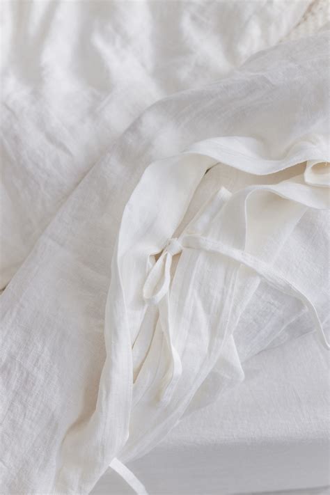 White Linen Bedding Set White Duvet Cover and Pillowcases - Etsy