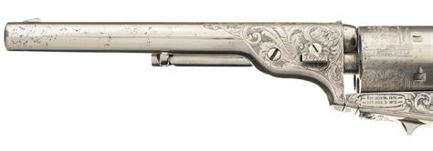 Rare One Of Three Known Factory Engraved Documented Colt Model 1871 72 Open Top Revolver With Ivory