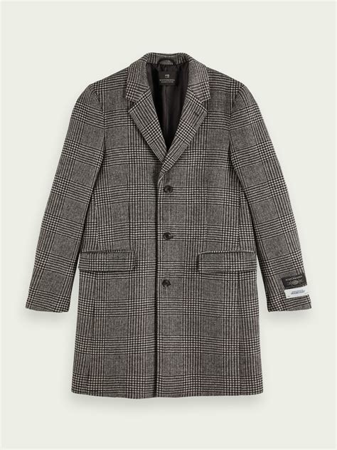 Scotch And Soda Classic Wool Blend Single Breasted Overcoat In Combo