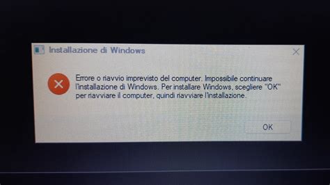 Errore O Riavvio Imprevisto Del Computer Impossibile Continuare L