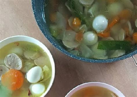 Resep Sop Telur Puyuh Bakso Oleh Umma Berkreasi Cookpad