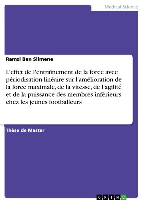 L effet de l entraînement de la force avec périodisation linéaire sur l