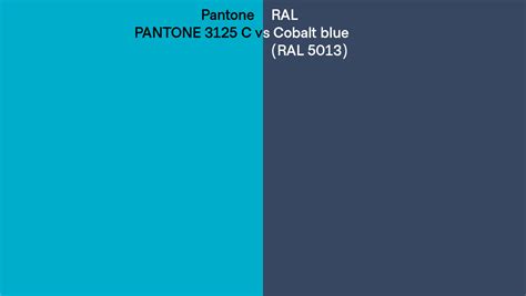 Pantone 3125 C Vs Ral Cobalt Blue Ral 5013 Side By Side Comparison