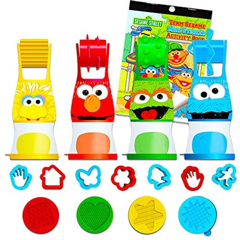 Sesame Street Elmo Party Favor Set for Toddlers Kids ~ 24-Pc Bundle with Clay Dough Roller Molds ...