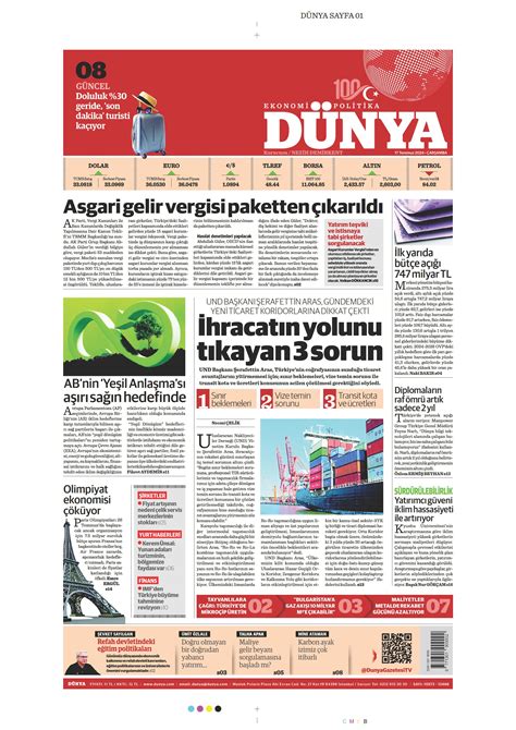 Dünya Gazetesi 17 Temmuz 2024 Çarşamba Günü Manşeti