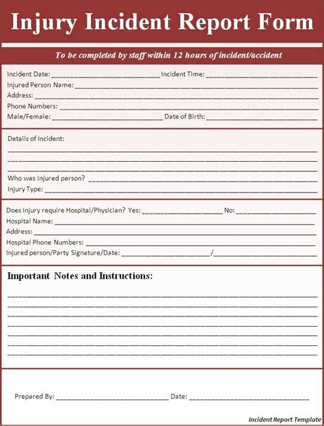 Incident Report Form Template Word Cardtemplate My Id