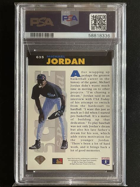 1994 Collectors Choice 635 Michael Jordan Rookie PSA 10 Gem Mint