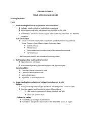 Cell Bio Lecture Learning Objectives Docx Cell Bio Lecture