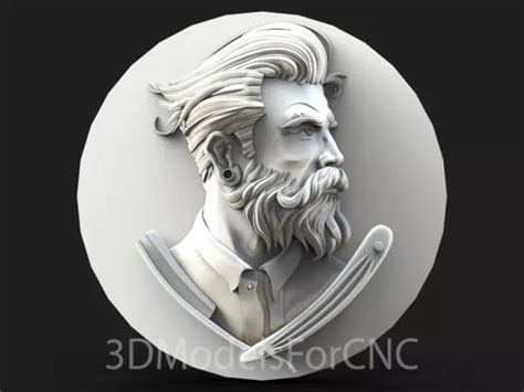 3d Model Stl File For Cnc Router Laser And 3d Printer Barber Shop 1 £2 44