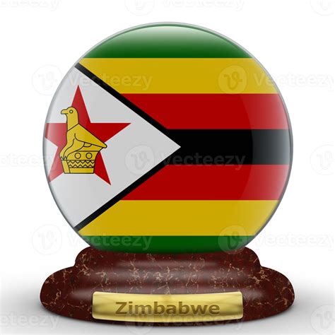 3d Flag Of Zimbabwe On A Globe Background 18880213 Png