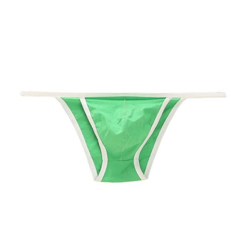Men Sexy Bikini Briefs Tanga G String Contoured Pouch Fine Cotton