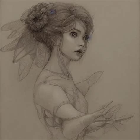 Pencil Character Study Of A Fairy By Even Amundsen Stable Diffusion