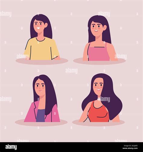 Group Of Women Different Age Avatars Characters Stock Vector Image