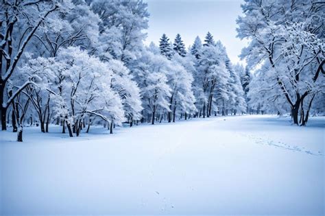 Premium AI Image | White florest in a snowy environment