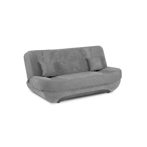 Canapé clic clac en tissu gris convertible ELONA Cdiscount Maison