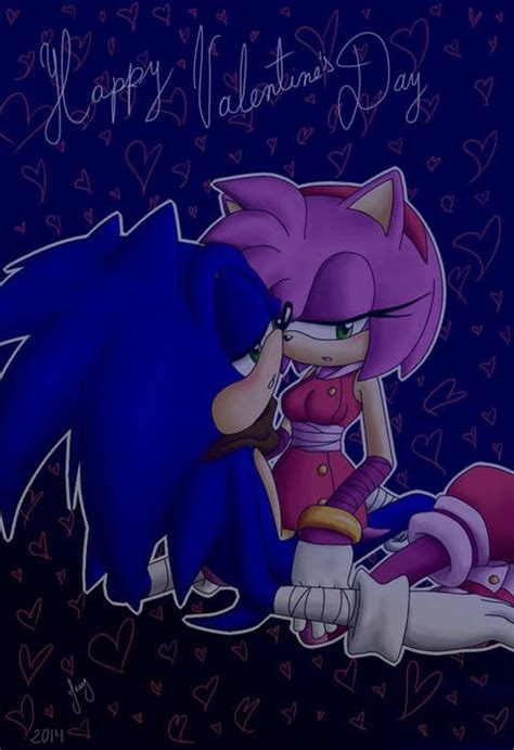 Sonamy Boom Kiss By Trueloveheart On Deviantart Amy Rose Sonic Y Amy