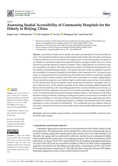 PDF Assessing Spatial Accessibility Of Community Hospitals For The