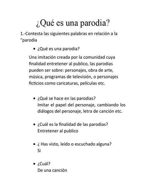 O Que Significa Paródia - Qué es una parodia? Guía completa con ejemplos | PDF