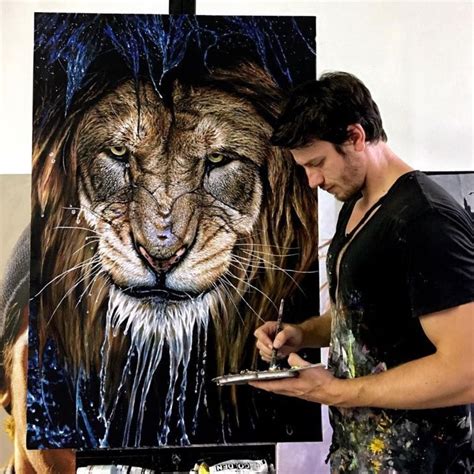 The Work Of Nick Sider Lion Painting Easy Canvas Painting Fall