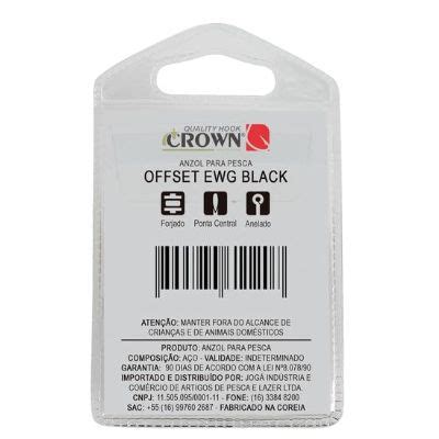 Anzol Crown Offset EWG Black ILHA DA PESCA