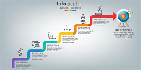 Success infographic template with stair steps 1401666 Vector Art at ...