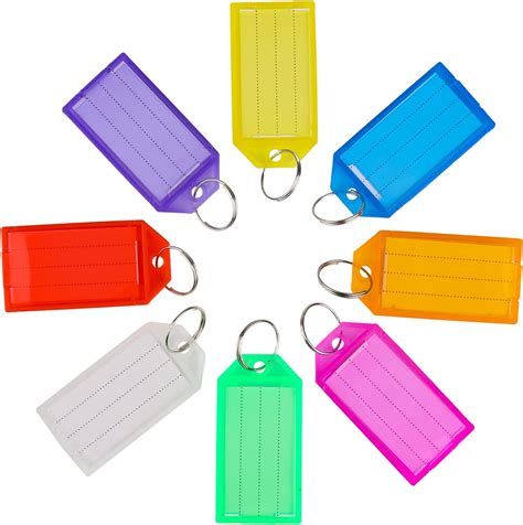 ZEFAN 48Pcs Key Tags With Labels Key Fobs With Labels Key Labels Tags