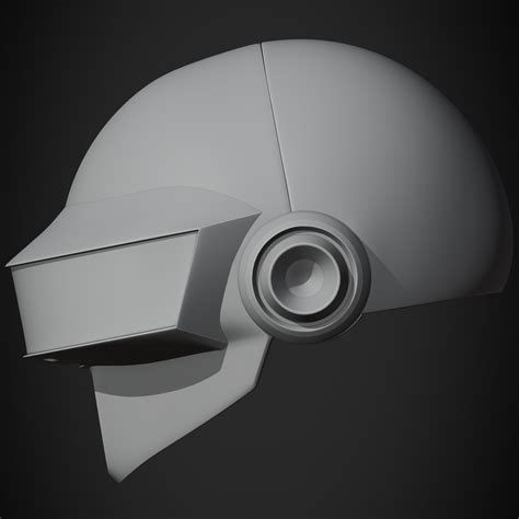 STL File Daft Punk Thomas Bangalter Silver Helmet 3D Printable Model