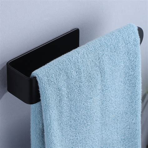 Yigii Hand Towel Holderhand Towel Bar Black Face Towel Holder Self Adhesive Towel Ring For