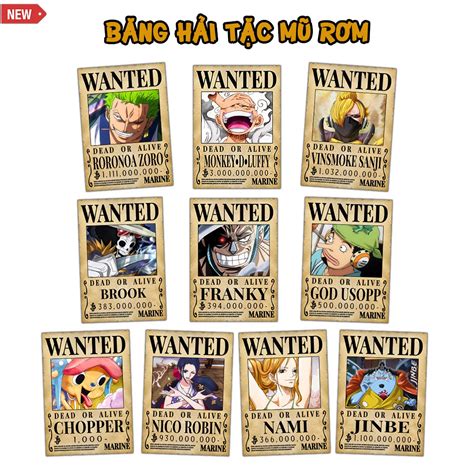 Tờ truy nã One Piece Poster One Piece Wanted Anime Manga Nhân Vật Nổi