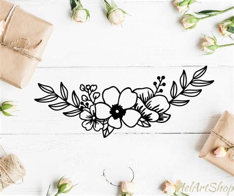 Floral Swag Svg Flower Border Svg Floral Border Svg Etsy